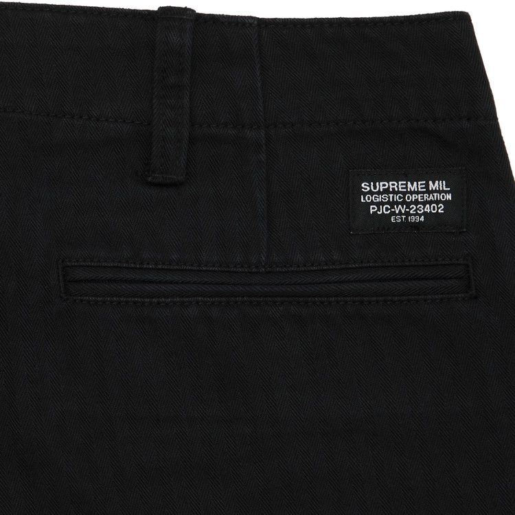 Supreme Washed Herringbone Chino Pant 'Black'