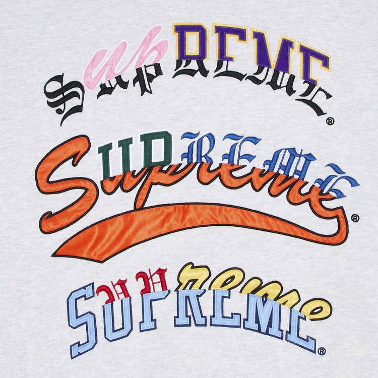 Supreme Multi Logos Hooded Sweatshirt 'Ash Grey'