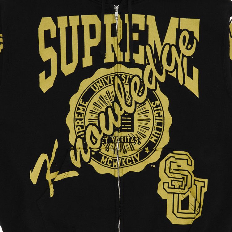 Supreme Knowledge Reigns Zip Up Hooded Sweatshirt 'Black'