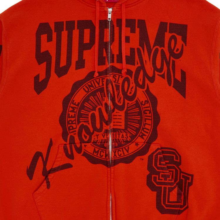 Supreme Knowledge Reigns Zip Up Hooded Sweatshirt 'Orange'
