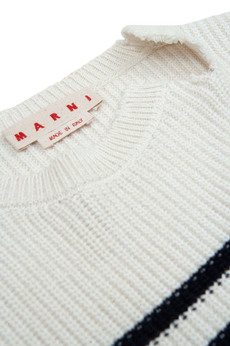Marni Striped Fisherman Jumper 'Stone White'