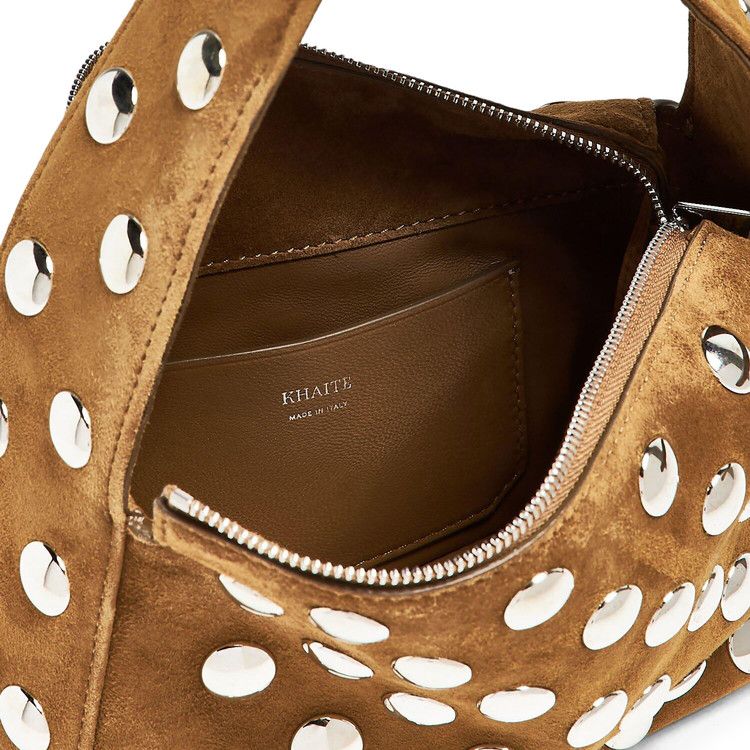 Khaite Elena Suede Small Studded Bag 'Mud'