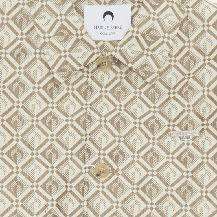 Marine Serre Moon Diamant Tailored Harrington Jacket 'Moon Diamant Beige Jacquard'