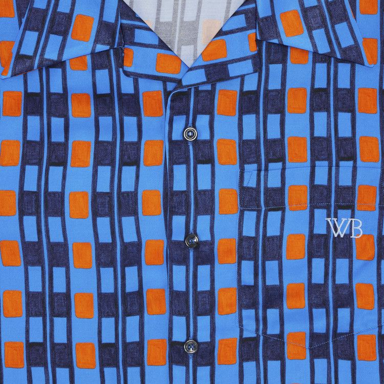 Wales Bonner Highlife Bowling Shirt 'Blue'