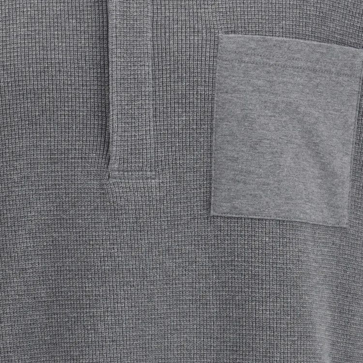 Thom Browne Textured Cotton Rugby Polo Shirt 'Medium Grey'