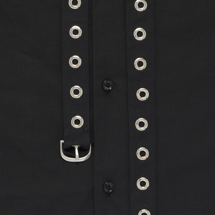 Off-White Poplin Belt Eyelets Cross Shirt 'Black'