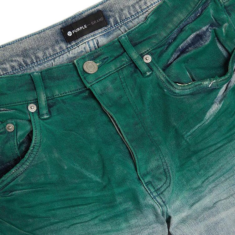 PURPLE BRAND Low Rise Skinny Coated Diagonal Jean 'Light Indigo/Multicolor'