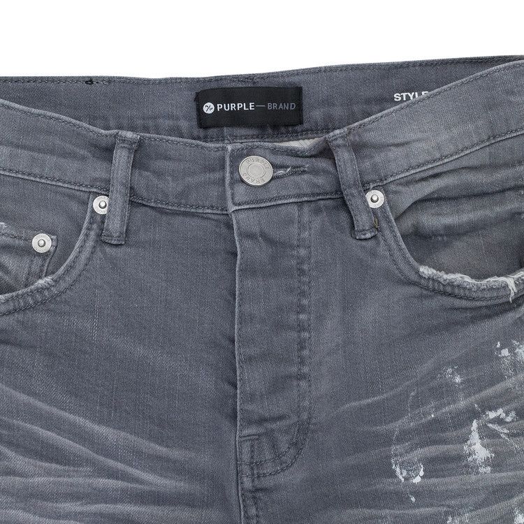 PURPLE BRAND Worn Knee Slit Skinny Jeans 'Grey'