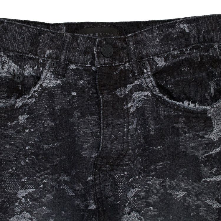 PURPLE BRAND Jacquard Slim Straight Skinny Jeans 'Black'