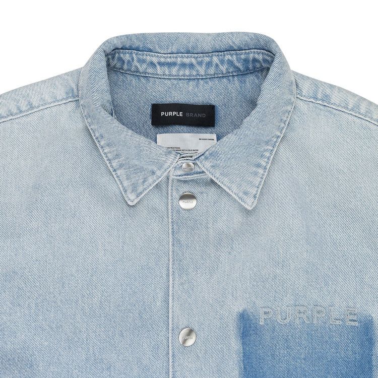 PURPLE BRAND Long-Sleeve Snap Shirt Jacket 'Indigo'