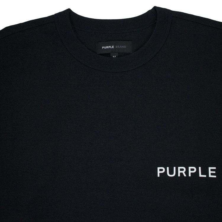 PURPLE BRAND Textured Jersey Long-Sleeve Tee 'Black'