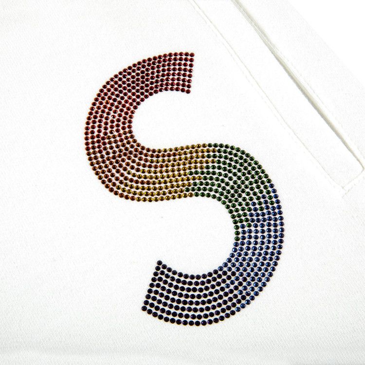 Supreme x Swarovski S Logo Sweatpant 'White'