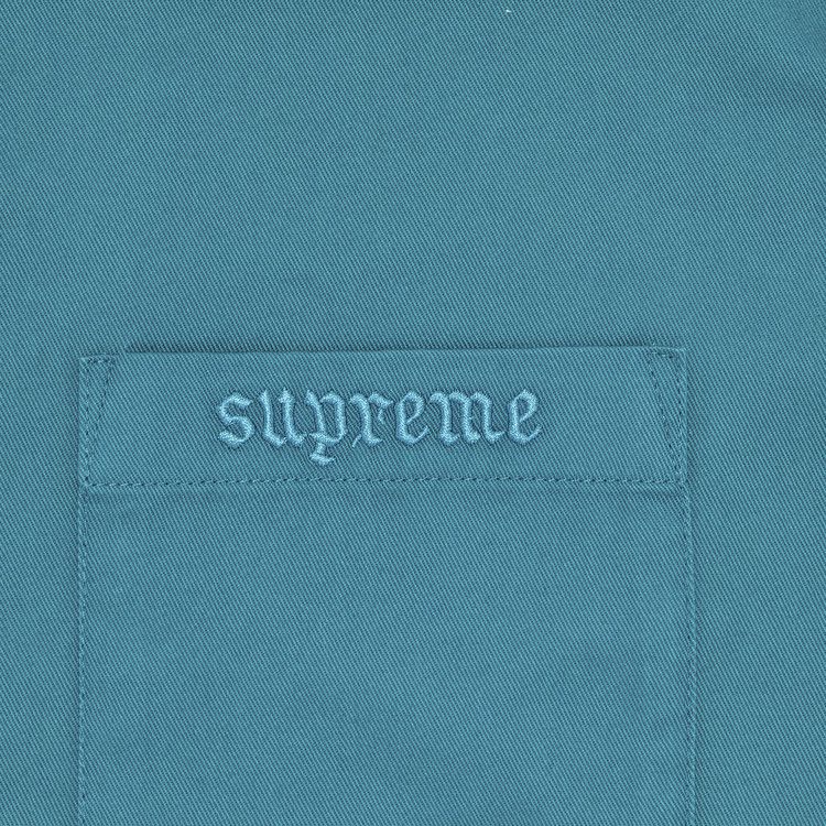 Supreme Croc Patch Short-Sleeve Work Shirt 'Teal'