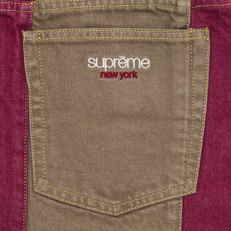 Supreme Paneled Stripe Baggy Jean 'Red'