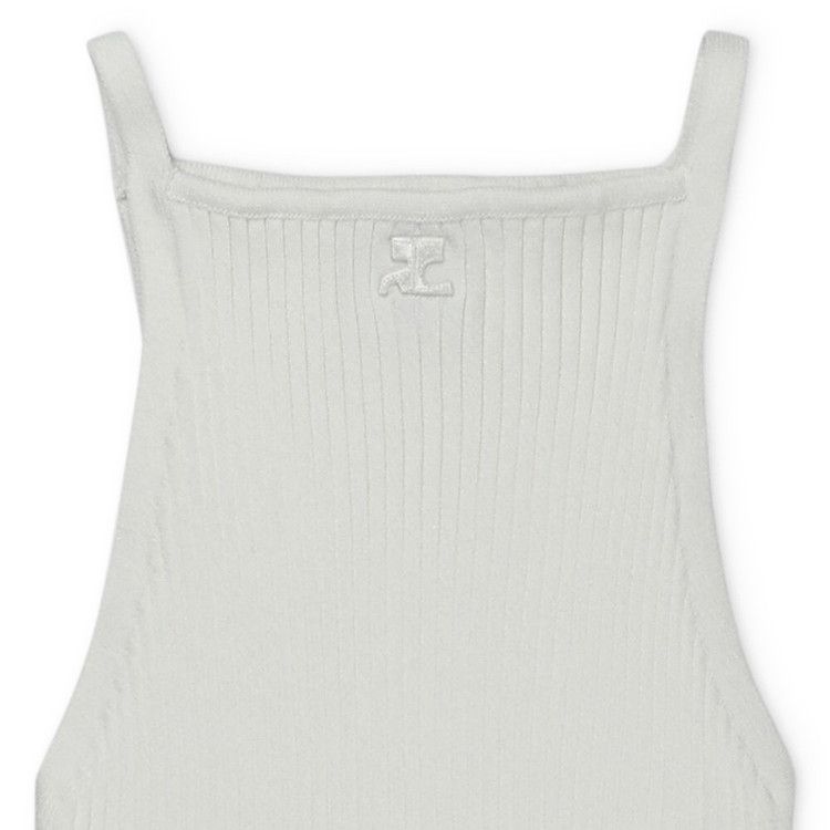 Courrèges Signature Pointy Rib Knit Top 'Heritage White'