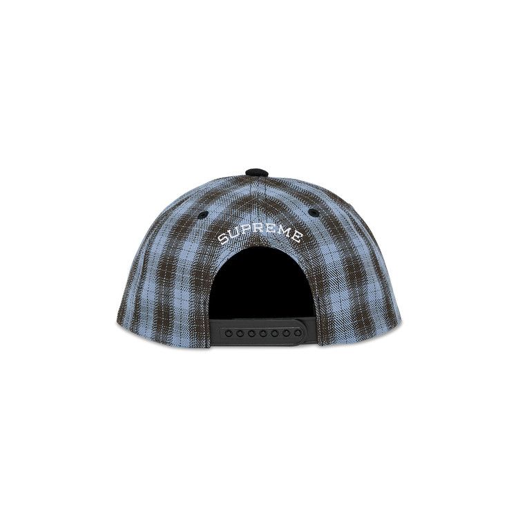 Supreme Script Logo 6-Panel 'Blue Plaid'