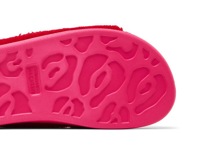 Alexander McQueen Wmns Oversized Hybrid Slide 'Shearling Red Pink'